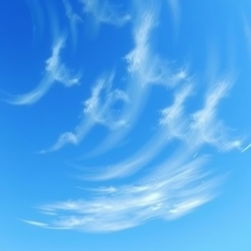 藍天中卷雲的插圖