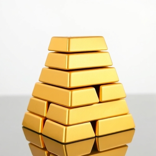 一堆金條堆疊整齊