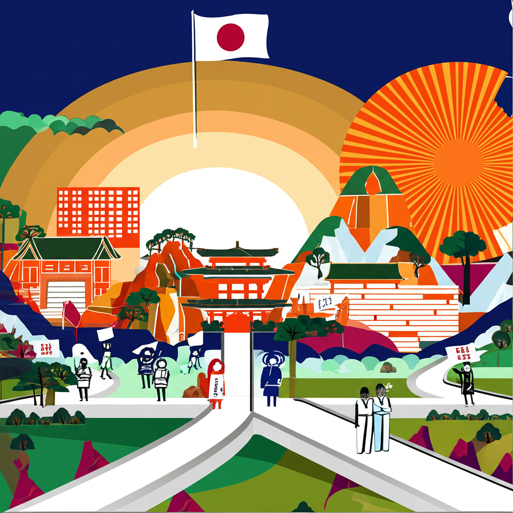 日本國會大廈內，議員們正在開會討論政策。