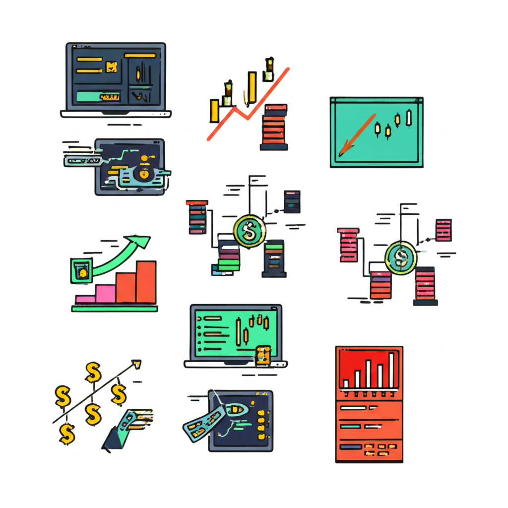 一頭牛與一隻熊在股票圖表上搏鬥，象徵牛市與熊市。