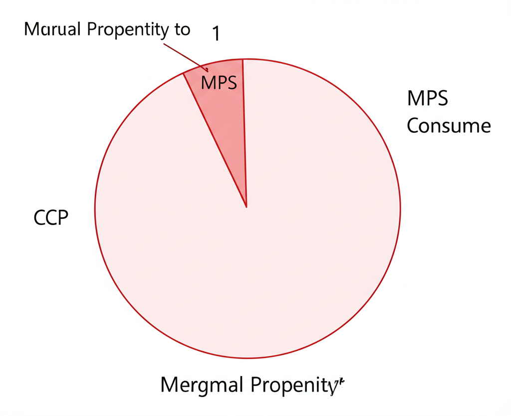 MPC 與 MPS 經濟圖解,以圓餅圖與流程圖呈現邊際消費與邊際儲蓄的分配關係