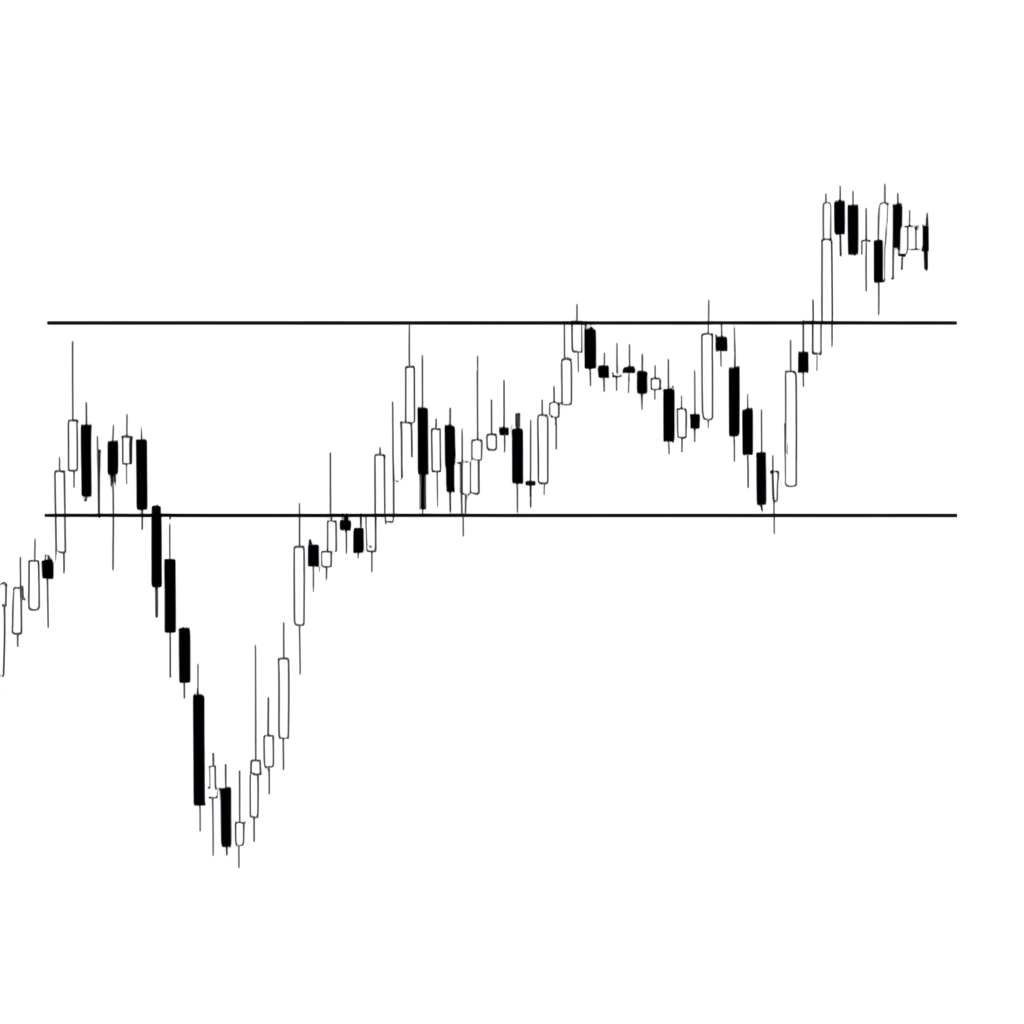 An illustration of a financial chart with two parallel upward sloping trend lines forming an ascending channel price action bouncing between the lower support line and upper resistance line depicting low buy high sell opportunities