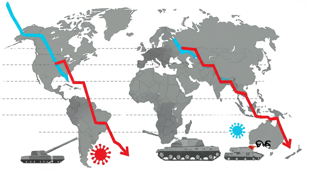 WTI 油價歷史走勢圖插圖,顯示金融危機、疫情與地緣衝突事件,以及全球地圖背景