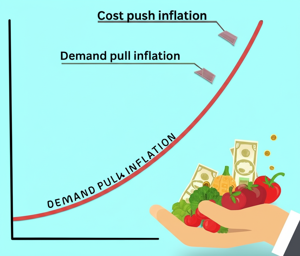 不同通膨類型與購買力下降的圖示