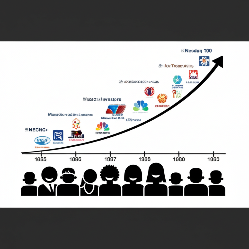 數字篩選過程,只允許高市值與流動性的非金融公司進入那斯達克 100 指數