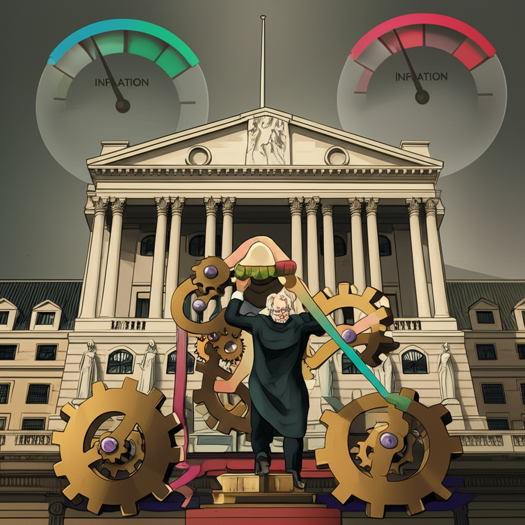 英國央行貨幣政策工具與通貨膨脹控制示意圖