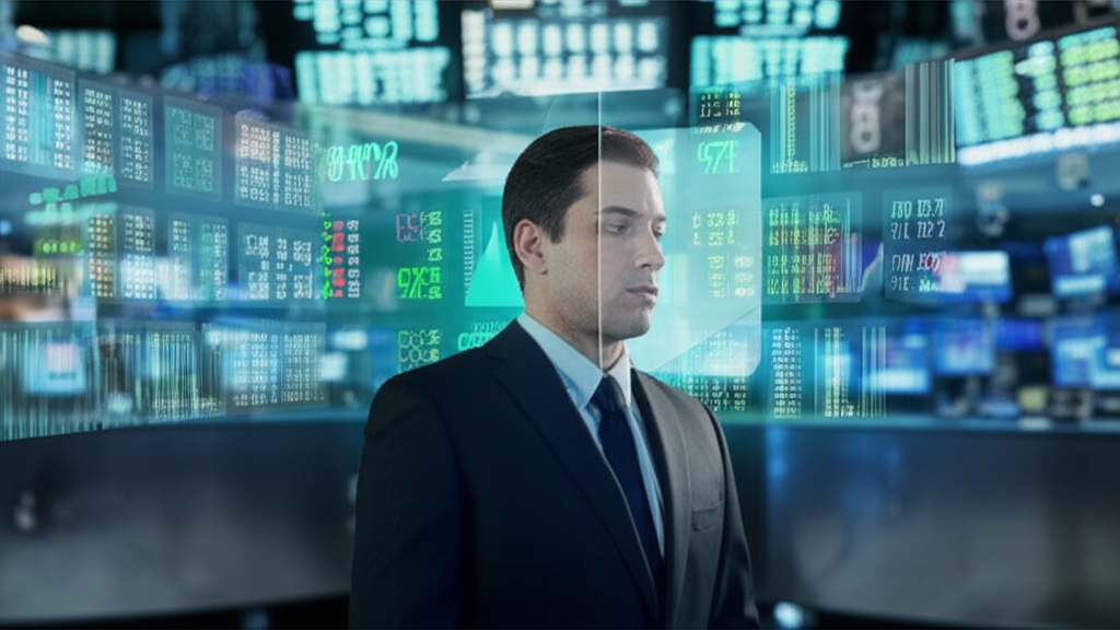 企業高管在繁忙股市環境中靜默站立,周圍資訊流動卻有屏障阻擋發言的插圖