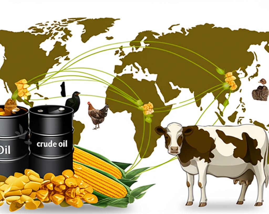 大宗商品多樣性與全球貿易路線圖示