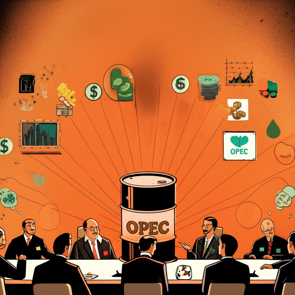 OPEC會議作為全球油價指標,影響世界經濟、金融市場和消費者荷包的插圖